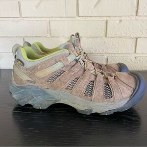 Keen Women's Voyageur 1010141 Green Brown Leather Hiking Walking Shoes Size 9.5